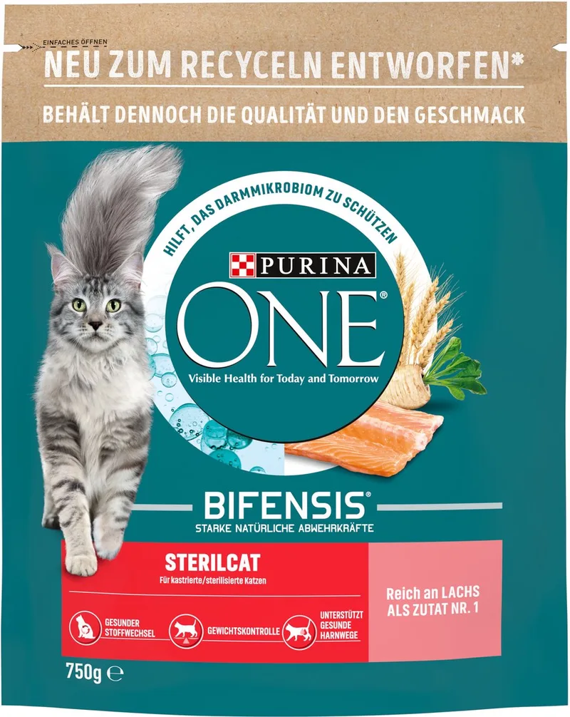 BIFENSIS STERILCAT Droogvoer voor gesteriliseerde katten, rijk aan zalm (1 x 750g) by Purina ONE – product photo