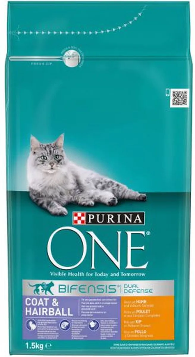 Coat&Hairball kattenbrokken met kip 1,5 Kg van Purina ONE – productfoto