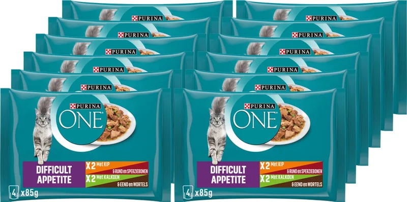 Difficult Appetite - Kattenvoer Natvoer - Kip - 48 x 85 g de Purina ONE – photo produit