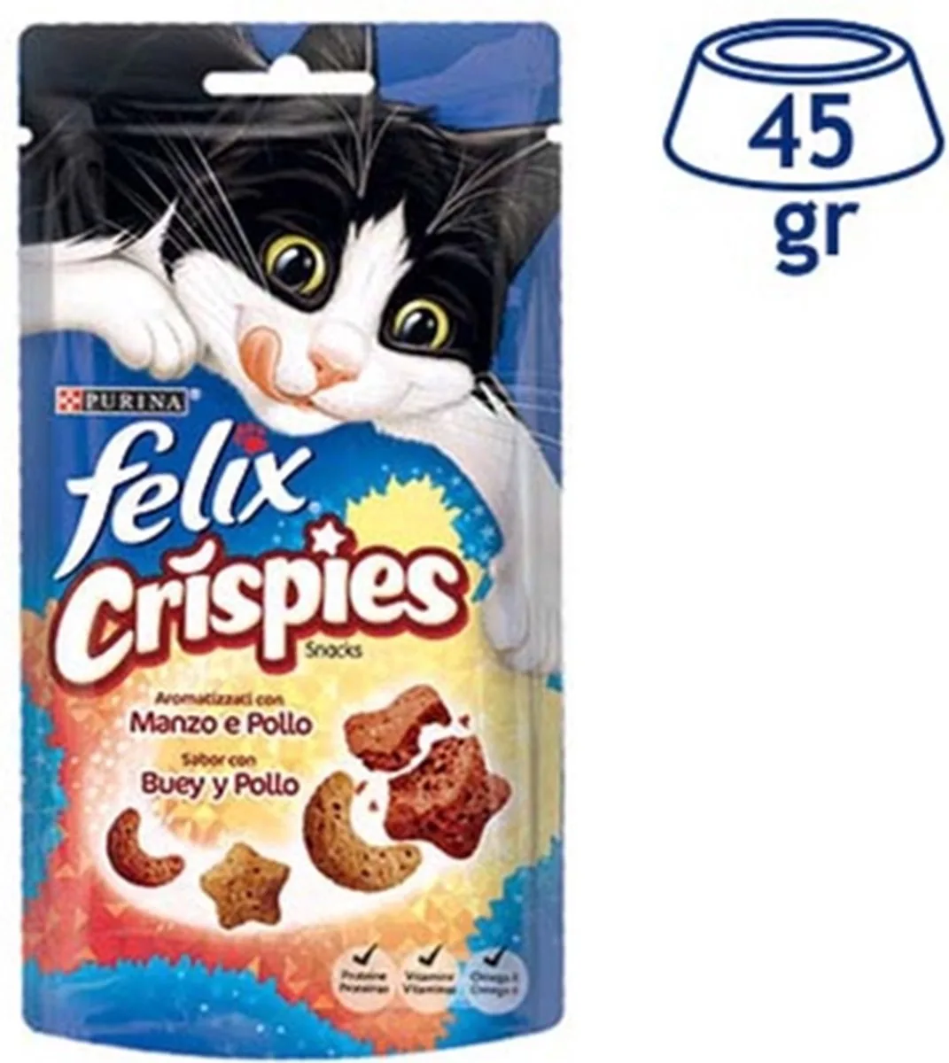 Felix Crispies met rund en kip 4x 45gr by Purina ONE – product photo