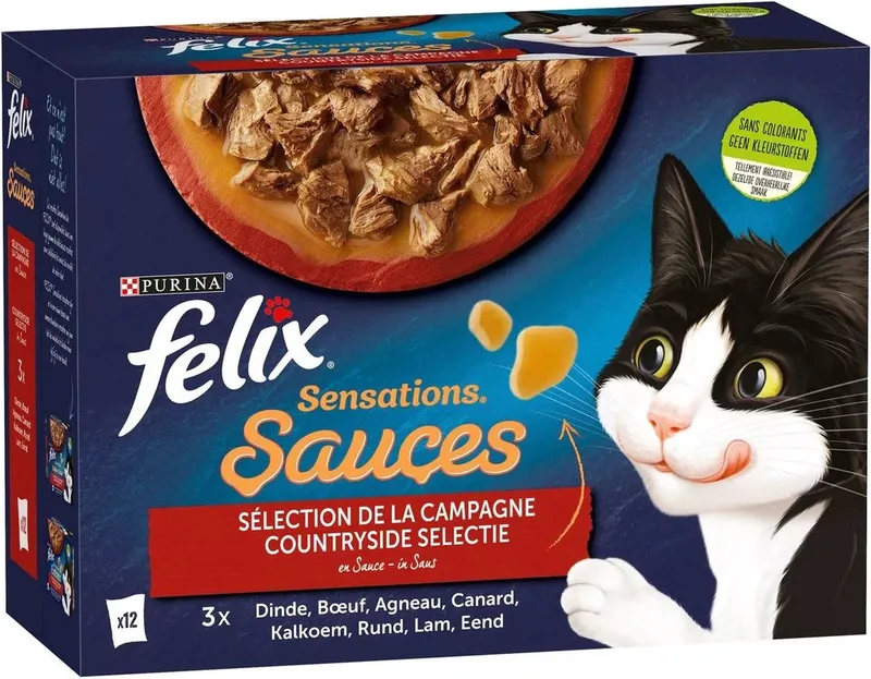 Felix - Sensations Sauces Countryside - Selectie in Saus - Kattenvoer - 12x85g fra Purina ONE – produktbillede