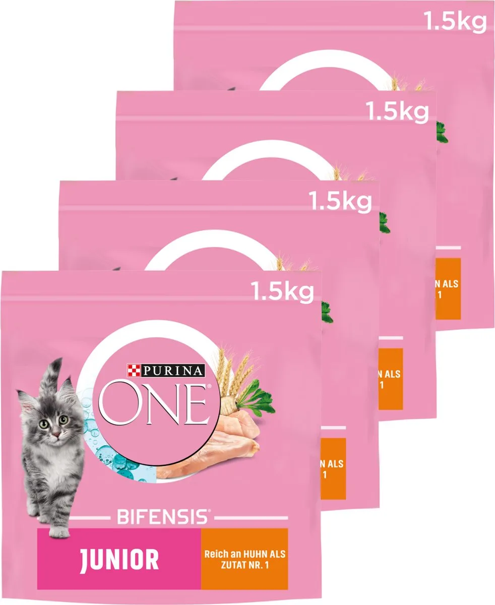 Junior - Kattenbrokjes - Kip & Volkoren Granen - 4 x 1.5 kg de Purina ONE – photo produit