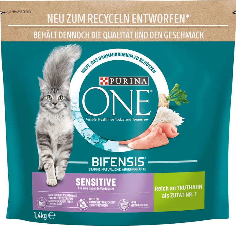 Katten droogvoer sensitive met kalkoen & rijst, Adult, 1,5 kg de Purina ONE – photo produit