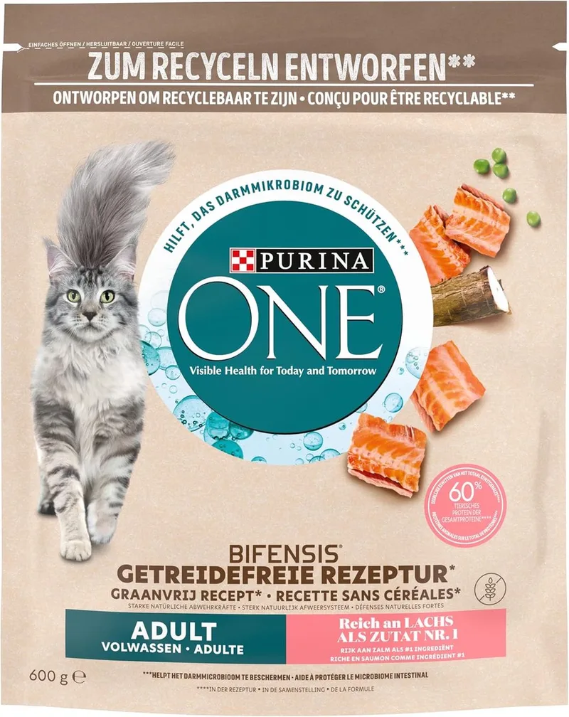 Kattenvoer Droog Adult Zalm Graanvrij - 600 gr de Purina ONE – photo produit