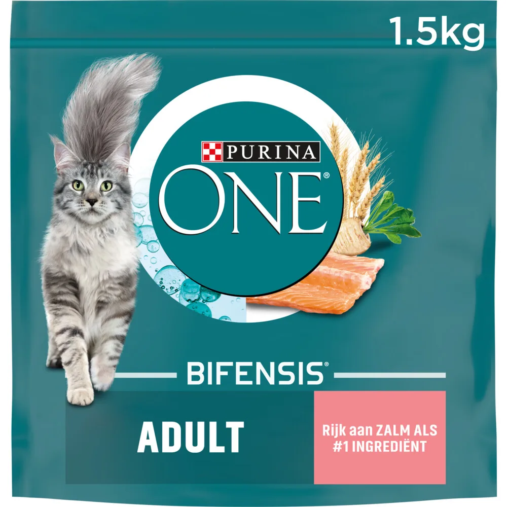 Kattenvoer Droog Adult Zalm - Volkoren Granen 1,5 kg van Purina ONE – productfoto