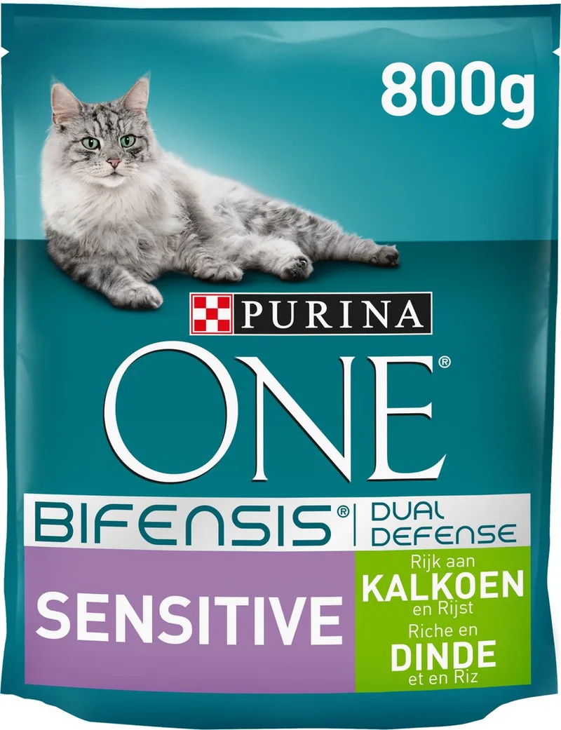 Sensitive - Kalkoen/Rijst - Kattenvoer - 800 g von Purina ONE – Produktfoto