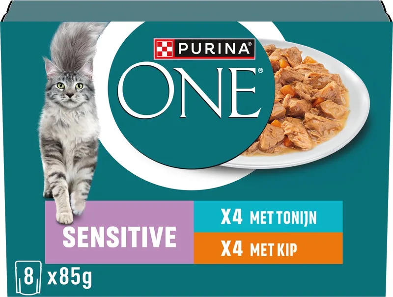 Sensitive - Kattenvoer Natvoer - Kip & Tonijn - 40 x 85 g by Purina ONE – product photo