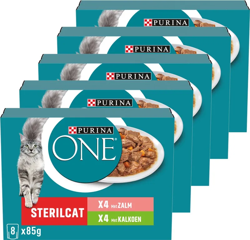 Sterilcat - Kattenvoer Natvoer - Zalm & Kalkoen - 40 x 85 g de Purina ONE – photo produit