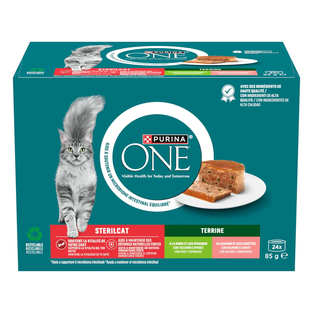 Sterilised Kattenvoer - Mixpaket I (24 x 85 g) van Purina ONE – productfoto