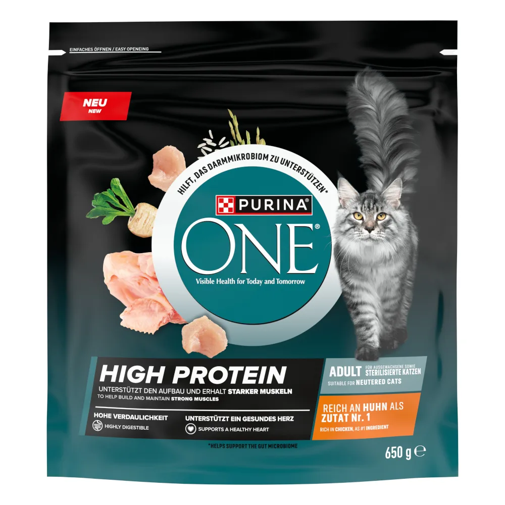 Voordeelpakket: 3x,650g PURINA ONE High Protein Kip Kattenvoer droog van Purina ONE – productfoto