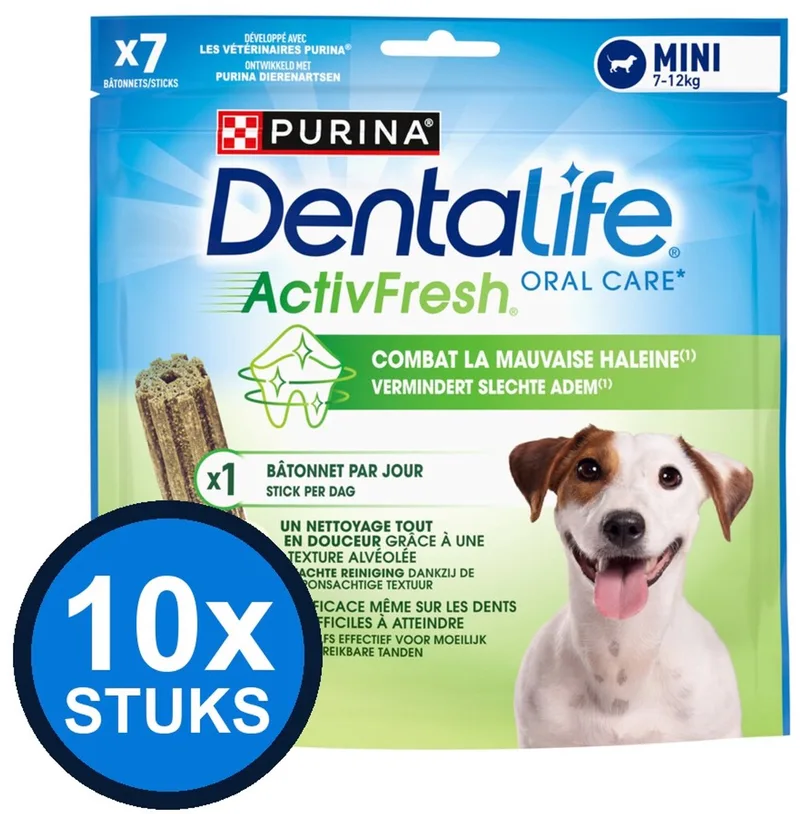 10x Dentalife - ActivFresh Small Hondensnack - Hondenvoer Snacks - 115 g von Purina – Produktfoto