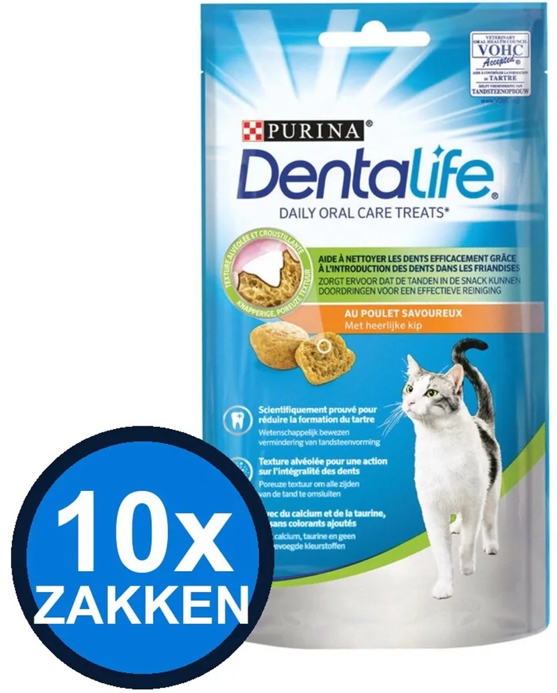 10x Dentalife - Kattensnack Kip - Kattenvoer Snacks - 40 g von Purina – Produktfoto
