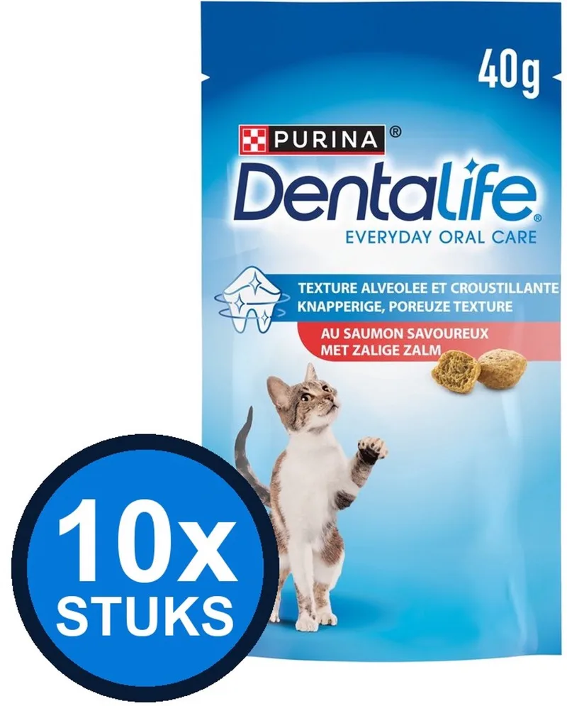 10x Dentalife - Kattensnack Zalm - Kattenvoer Snacks - 40 g by Purina – product photo