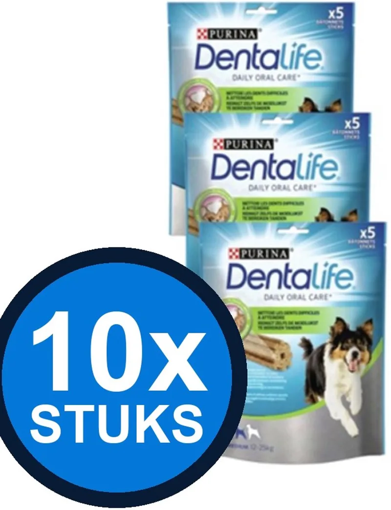 10x Dentalife - Medium Hondensnack - Hondenvoer Snacks - 115 g von Purina – Produktfoto