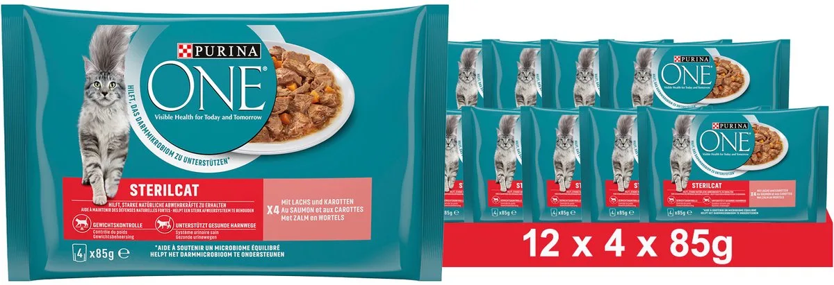 12x Purina One Pouch Sterilcat Adult Zalm 4 x 85 gr de Purina – photo produit