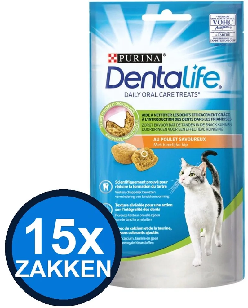 15x Dentalife - Kattensnack Kip - Kattenvoer Snacks - 40 g von Purina – Produktfoto