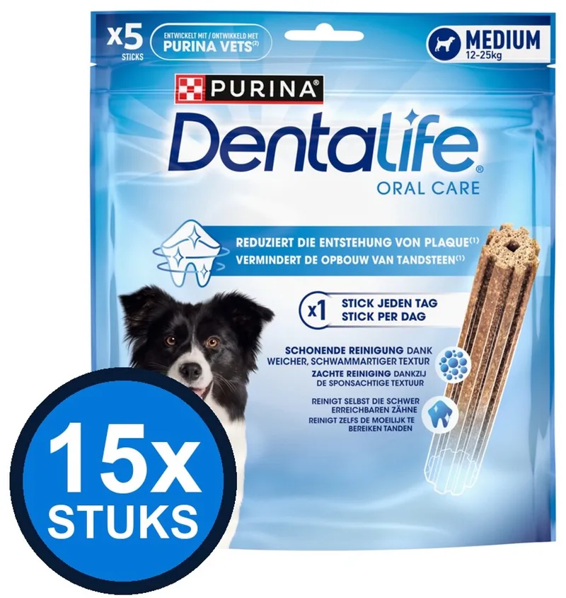 15x Dentalife - Medium Hondensnack - Hondenvoer Snacks - 115 g fra Purina – produktbillede