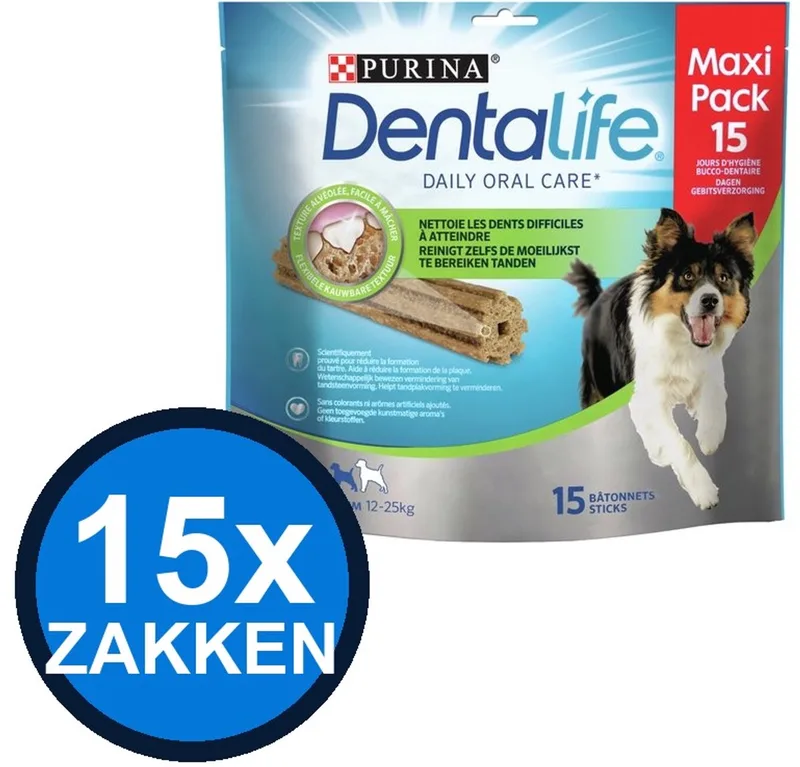 15x Dentalife - Medium Loyalty Pack Hondensnack - Hondenvoer Snacks - 345 g by Purina – product photo