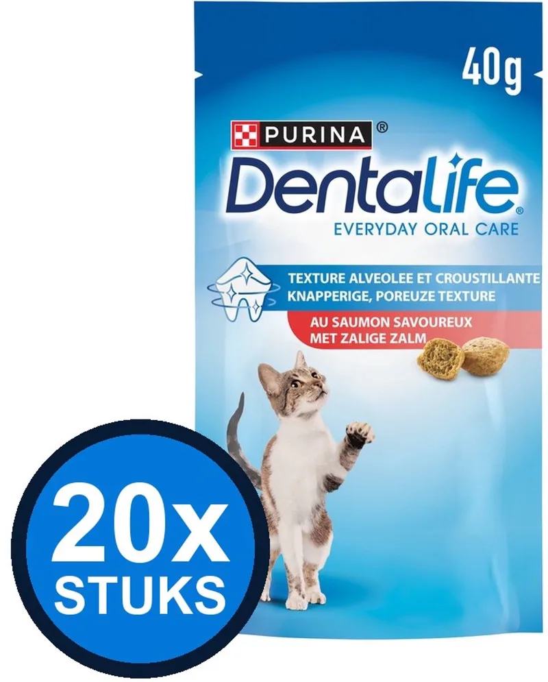 20x Dentalife - Kattensnack Zalm - Kattenvoer Snacks - 40 g de Purina – photo produit
