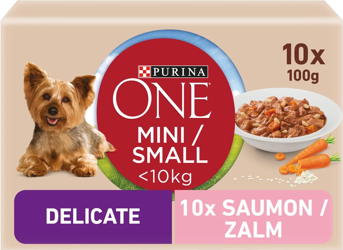 3x PURINA ONE Mini Sensitive Delicate Zalm voor Honden de Purina – photo produit