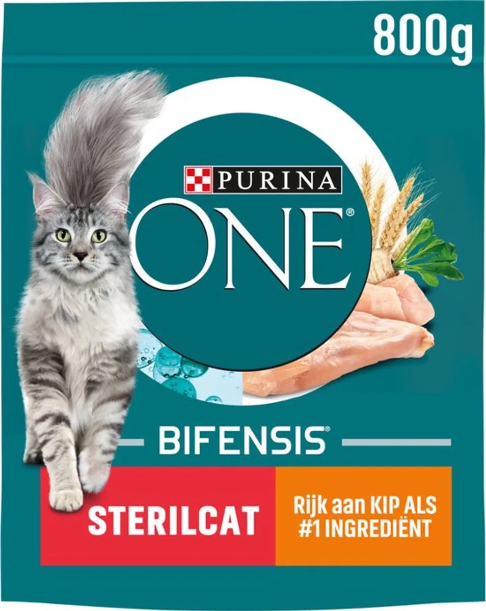 4x Purina ONE Adult Sterilcat Kip - Tarwe 800 gr de Purina – photo produit