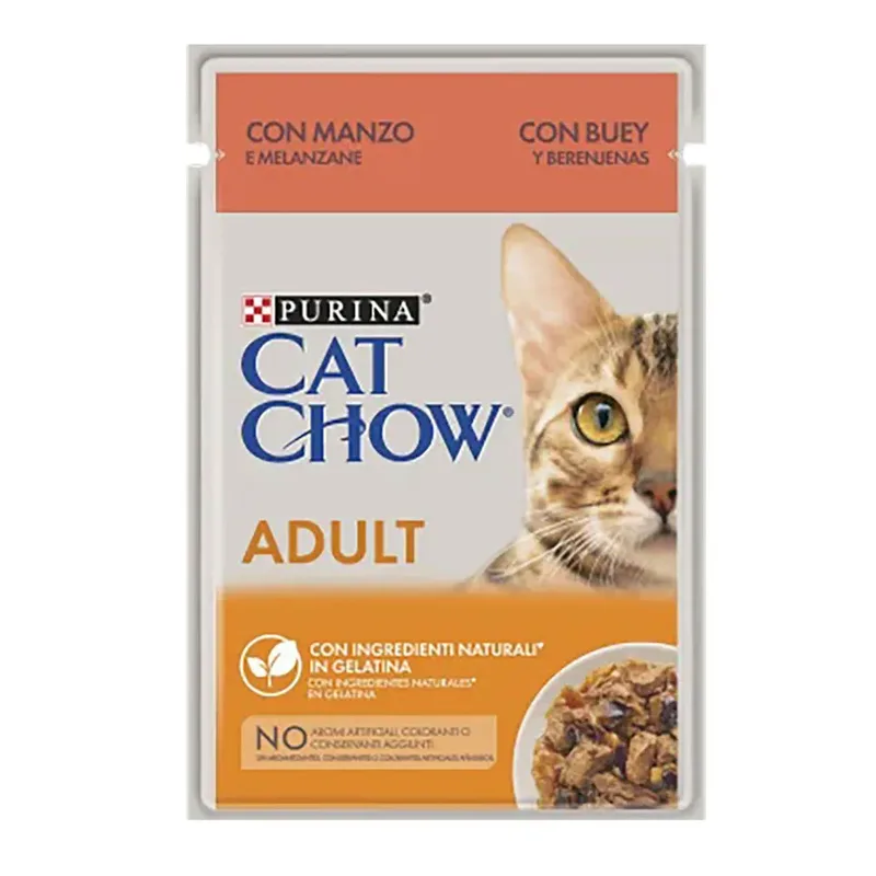 Cat Chow Katzenfutter Mit Rindfleisch Und Aubergine 85g 26 Einheiten von Purina – Produktfoto