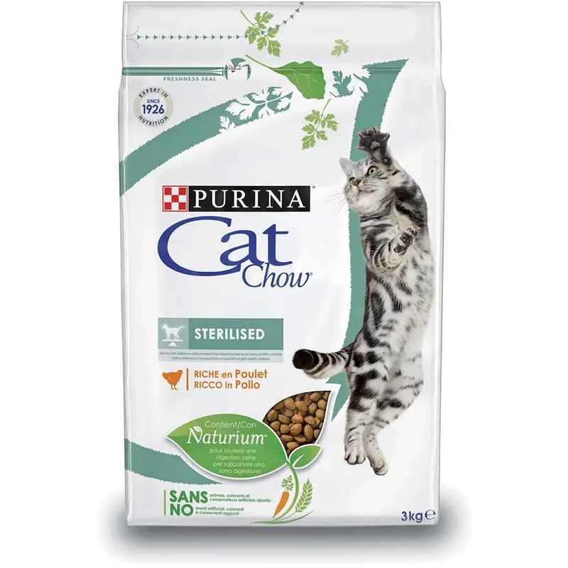 Cat Chow Nourriture Pour Chats Stérilisés Au Poulet 3kg de Purina – photo produit