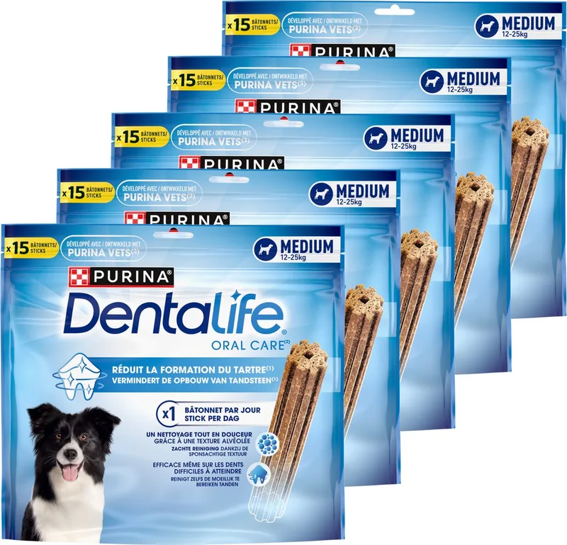 Daily Oral Care Medium - Hondensnacks - Kip - 5 x 345 g de Purina – photo produit
