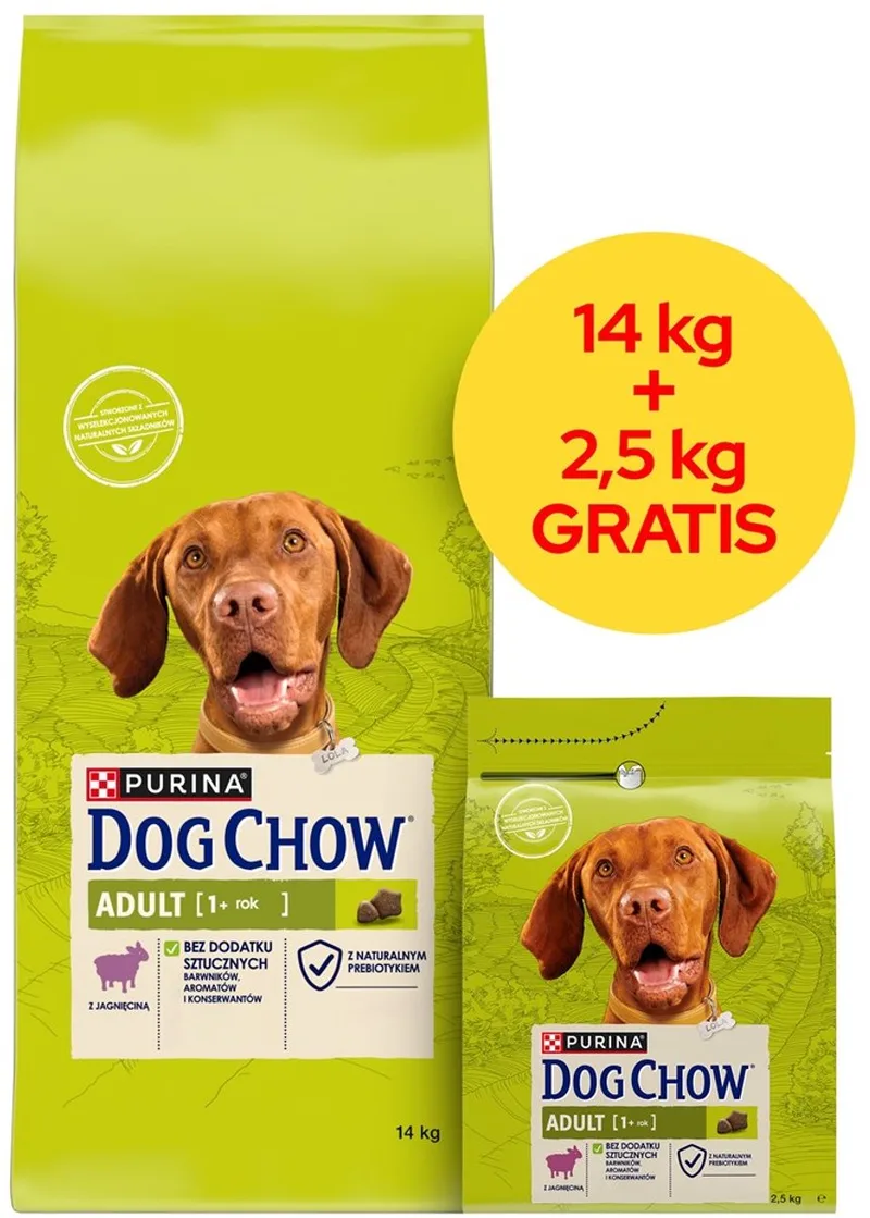Dog Chow Adult - Droge hondenvoeding - Lam - Ondersteunt spieren - Gezonde tanden & botten - Voor actieve volwassen honden van Purina – productfoto