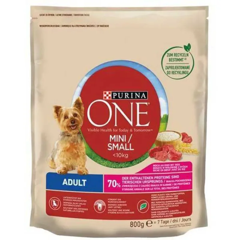 Eén Mini Active Rundvlees Rijst Hondenvoer 800 G by Purina – product photo