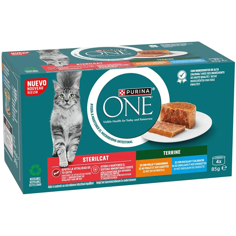 Un Sterilicat Poulet Et Carotte Nourriture Humide Pour Chat 4x85g de Purina – photo produit