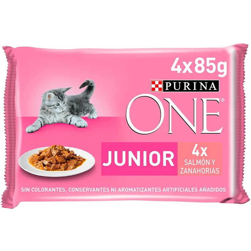 Eén Vochtig Kitten Zalm Nat Kattenvoer 12x4x85g de Purina – photo produit