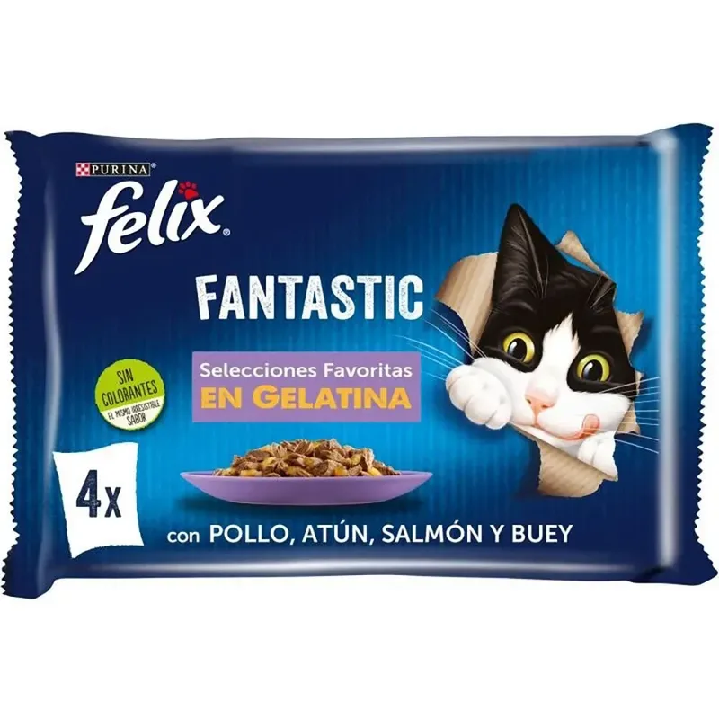 Nourriture Pour Chat Fantastique De 4x85g Avec Poulet Thon Saumon Et Bœuf 12 Unités de Purina – photo produit