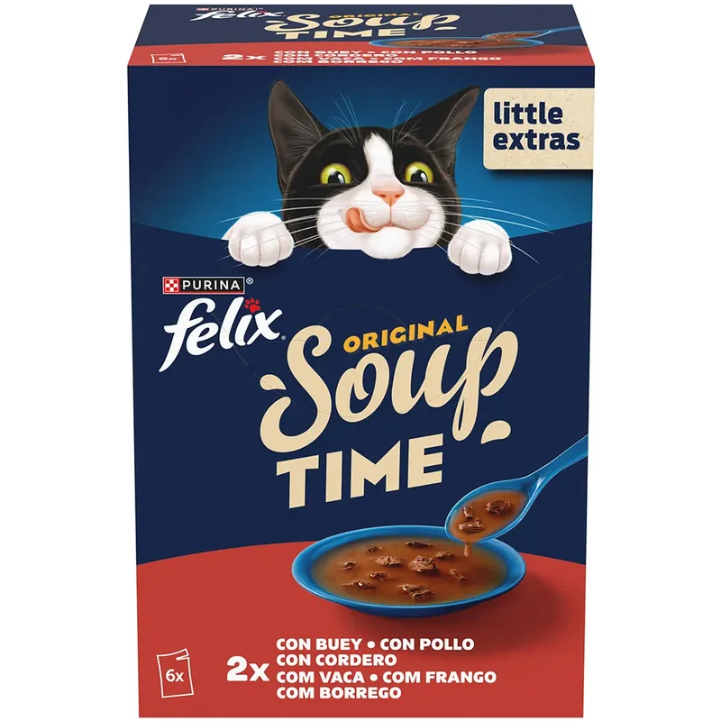 Felix Beef Soup Natvoer Voor Katten 6x48g fra Purina – produktbillede