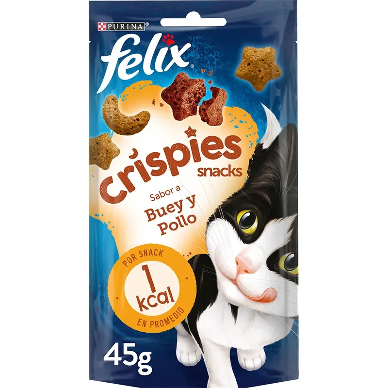 Felix Crispies Natvoer Voor Katten Met Rund & Kip 8x45g by Purina – product photo