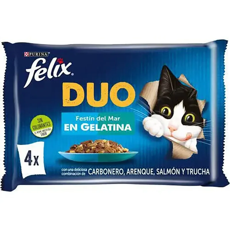Felix Fantastic Duo Heerlijke Vis 4x85g Katten Snack 12 Eenheden de Purina – photo produit