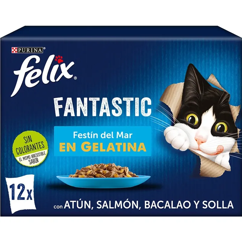 Felix Fantastische Zeevruchtenfeest Katten Snack 85g 12 Eenheden de Purina – photo produit