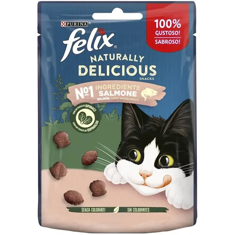 Felix Natuurlijk Heerlijk Kattensnack Met Zalm En Spinazie 8x50g by Purina – product photo