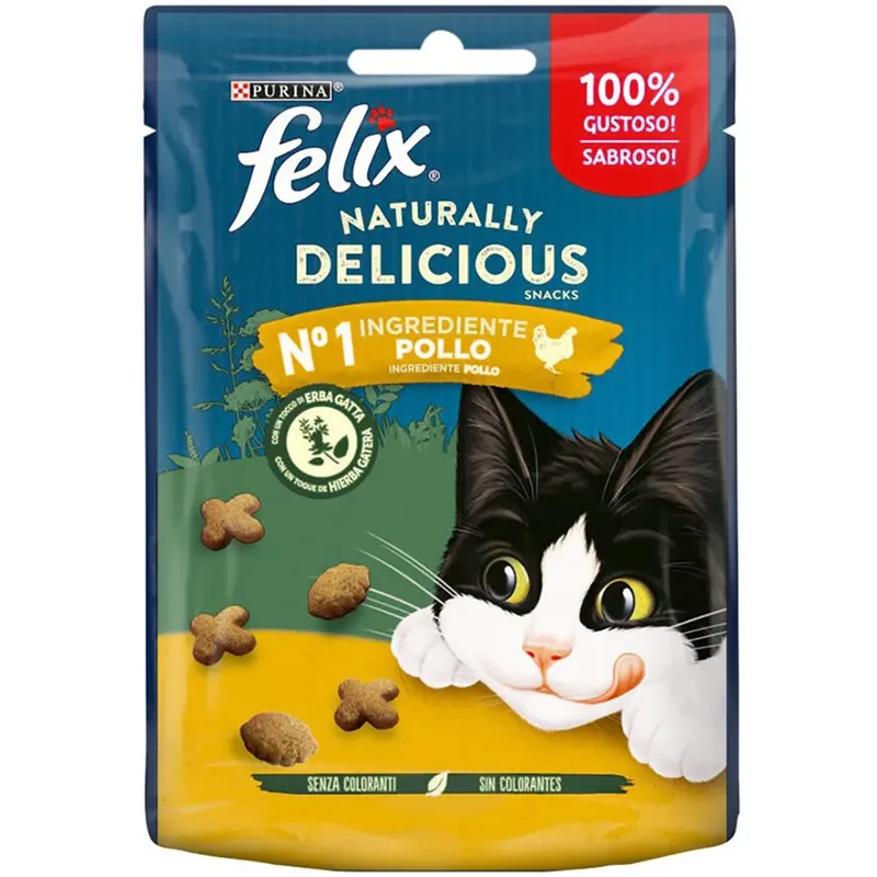 Felix Natürlich Köstlicher Huhn Und Katzenminze Katzensnack 8x50g von Purina – Produktfoto