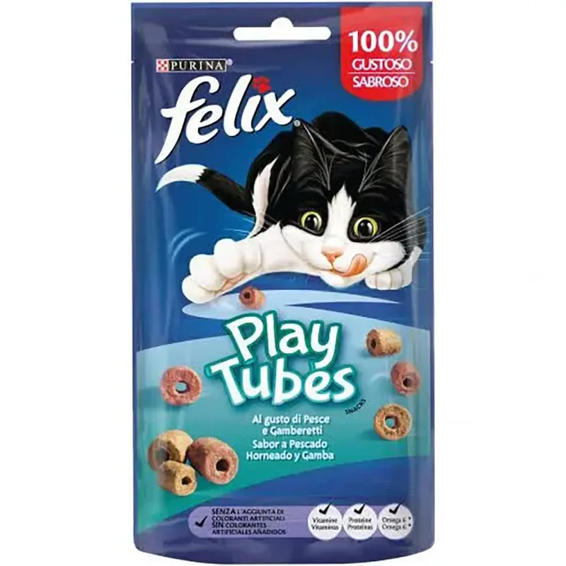 Felix Play Tubes Garnalen & Vis Katten Snack 50g 8 Eenheden von Purina – Produktfoto