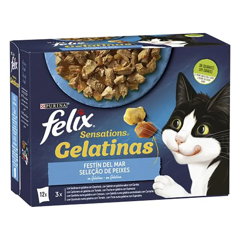 Felix Sensations Zeefeest 12x85g Kattenvoer 6 Eenheden de Purina – photo produit