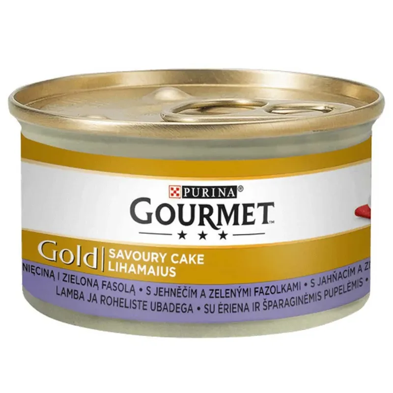 Goud Gourmet Hartige Cake Met Lam En Groene Bonen Natvoer Voor Katten 85g de Purina – photo produit