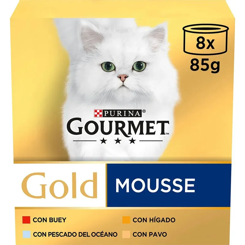 Goud Gourmet Mousse 8x85g Kattenvoer Geassorteerd von Purina – Produktfoto