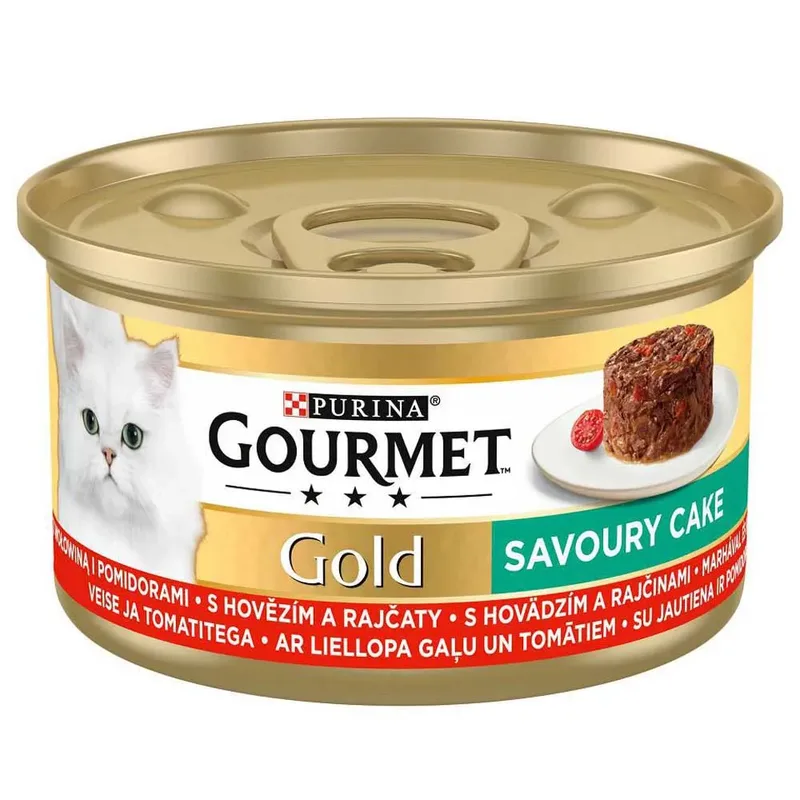Nourriture Humide Gourmet Pour Chat Au Bœuf Et à La Tomate Or 85g de Purina – photo produit