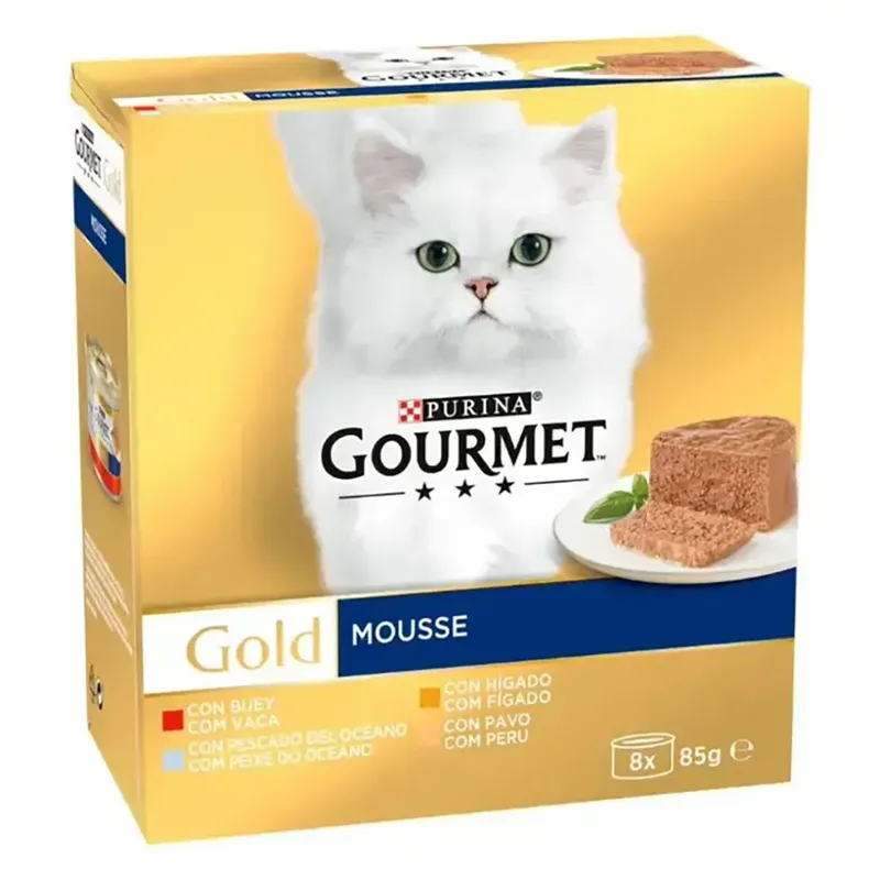 Aliment Humide Pour Chat Gourmet Pack Mousse 8x85g Or 12 Unités de Purina – photo produit