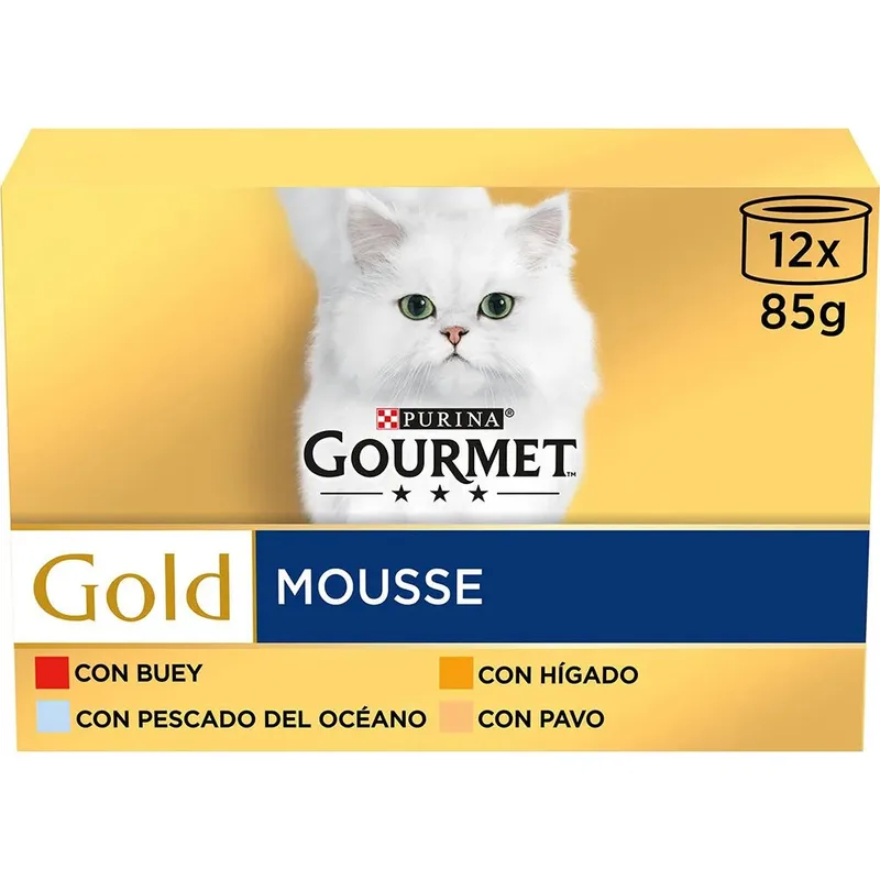 Goud Gourmet Pak Mousse 12x85g Kattenvoer de Purina – photo produit