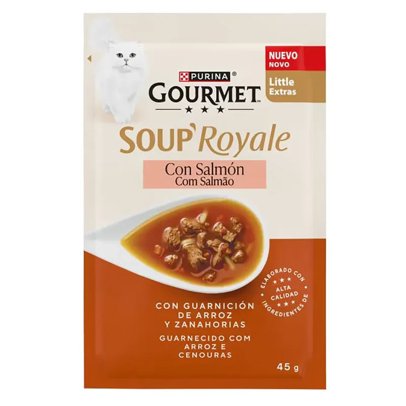 Gold Gourmet Soup Royale Lachs Nassfutter Für Katzen 30x45g von Purina – Produktfoto
