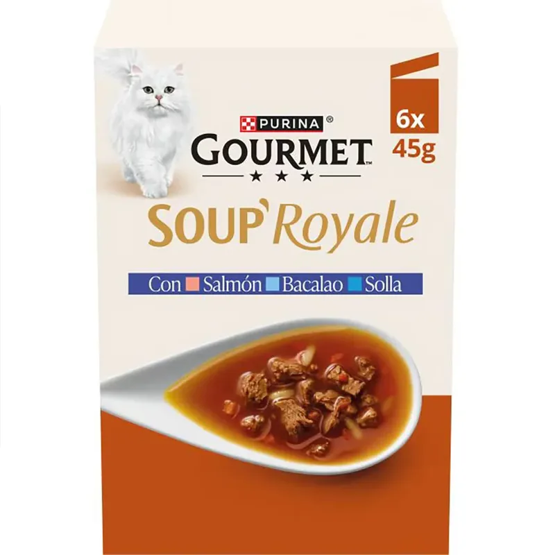 Goud Gourmet Soup Royale Zalm Natvoer Voor Katten 8x6x45g by Purina – product photo