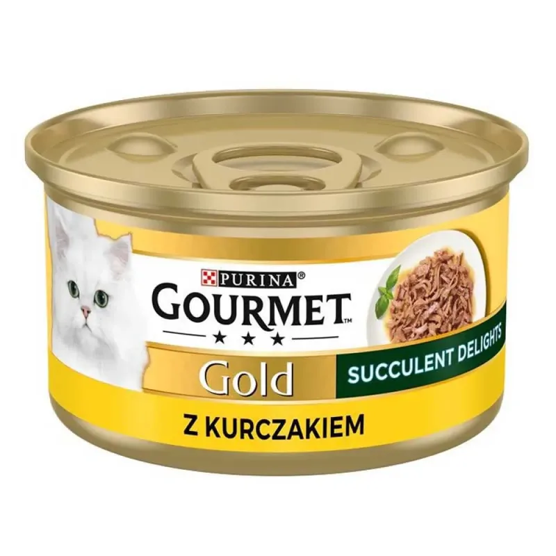 Délices Gourmands Succulents Au Poulet Nourriture Humide Pour Chat Or 85g de Purina – photo produit