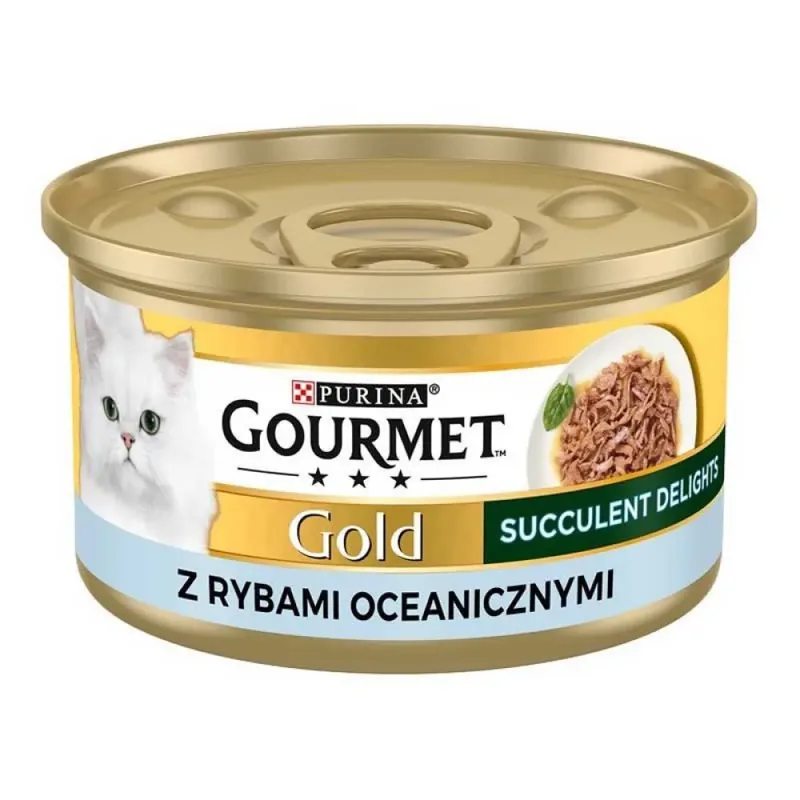 Gold Gourmet-leckereien Saftige Köstlichkeiten Nassfutter Für Katzen Mit Meeresfisch 85g von Purina – Produktfoto